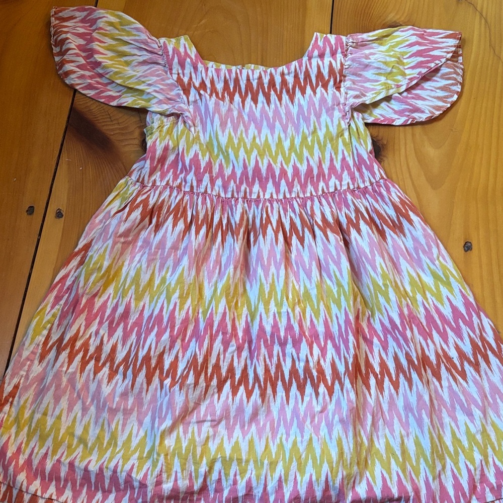 MINI BODEN 9-10 Colorful Printed Flutter Sleeve Dress Sundress